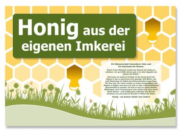 Honig - Werbeschild - Honig aus der eigenen Imkerei - 30 x 40 cm