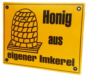 Honig aus eigener Imkerei - Exklusives Emailleschild - 25 x 20 cm
