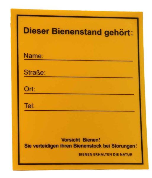 Infoschild "Bienenstand" klein